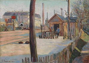 Train Collection: Railway junction near Bois-Colombes, 1885. Artist: Signac, Paul (1863-1935)