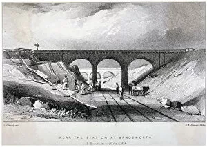 Under Construction Gallery: Railway line near Wandsworth Station, London, 1838. Artist: JR Jobbins