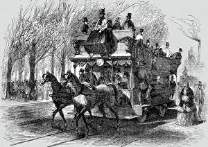 Tram Line Prints: Railway Omnibus on the Cours la Reine