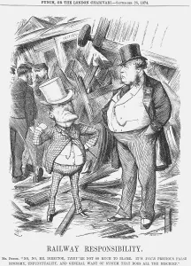 Punchinello Prints: Railway Responsability, 1874. Artist: Joseph Swain