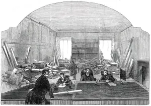 Clerk Gallery: Railway Room, Office of the Board of Trade, 1845. Creator: Unknown