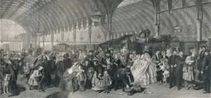 Wp Frith Prints: The Railway Station, 1862, (1917). Artist: William Powell Frith