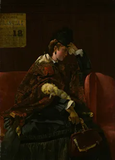 Alfred Stevens Gallery: At the Railway Station, c. 1874. Creator: Alfred Stevens