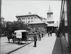 Transparency Prints: Railway station, Pasadena, between 1900 and 1906. Creator: Unknown