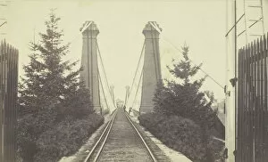 Barnett Gallery: Railway Suspension Bridge, Niagara Falls, 19th century. Creator: S. Barnett
