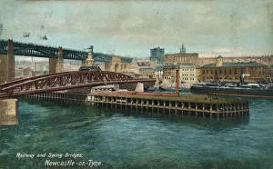 Tyne Prints: Railway and Swing Bridges, Newcastle-upon-Tyne, c1905