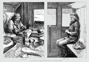 Comfortable Prints: Railway Travelling - A Contrast, 1891. Creator: G Durand