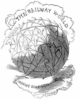 World Collection: The Railway World - Ironing Done Here, 1845. Creator: Alfred Crowquill