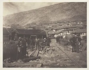 Salted Paper Print From The Album And Prints: The Railway Yard, Balaklava, 1855. Creator: Roger Fenton