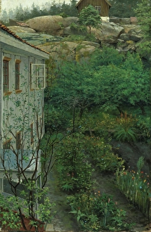 Flower Beds Prints: After rain, 1886. Creator: Hjalmar Johnsen