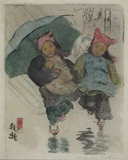 Helen Hyde Prints: In the Rain, 1898. Creator: Helen Hyde