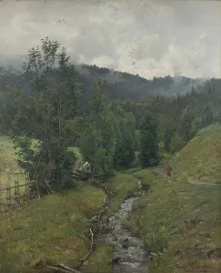 Munthe Gerhard Peter Frantz Wilhelm Prints: After the Rain, motif from Eidsvold, 1883. Creator: Gerhard Munthe