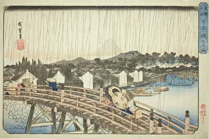 Nihonbashi Chuo Tokyo Japan Prints: Rain at Nihonbashi Bridge (Nihonbashi no hakuu)