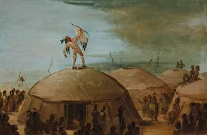 Plains Indian Gallery: Rainmaking among the Mandan, 1837-1839. Creator: George Catlin