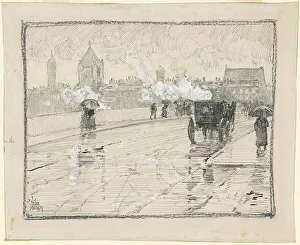 Frederick Childs Hassam Prints: Rainy Day, Boston, 1886. Creator: Frederick Childe Hassam