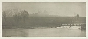 Estuary Collection: A Rainy Day at Flanders Weir, 1880s. Creator: Peter Henry Emerson