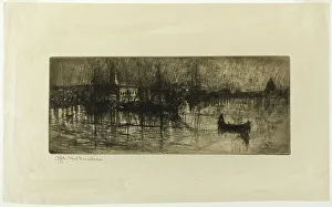 Bacher Otto Henry Prints: Rainy Night, 1880/ 1882. Creator: Otto Henry Bacher