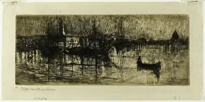 Bacher Otto Henry Prints: Rainy Night, 1880/ 1882. Creator: Otto Henry Bacher