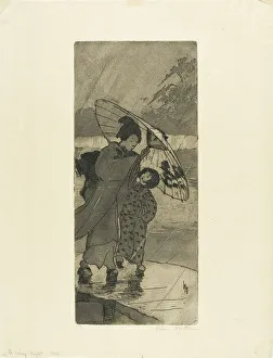 Helen Hyde Prints: A Rainy Night, 1906. Creator: Helen Hyde