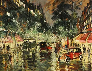 Big City Life Gallery: Rainy Night in Paris, 1930s. Artist: Korovin, Konstantin Alexeyevich (1861-1939)