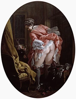 Rococo Era Gallery: The Raised Skirt, 1742. Artist: Francois Boucher