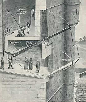 Engineering Collection: Raising the Drawbridge of the Castle, c1934
