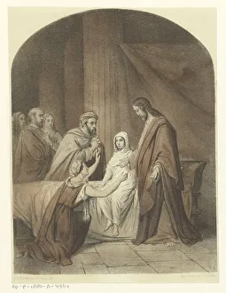 Grateful Prints: The raising of Jairus daughter 1847-1849. Creator: Petrus Theodorus van Wijngaerdt