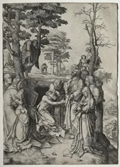 Lucas Van Leyden Dutch Prints: The Raising of Lazarus, by 1508. Creator: Lucas van Leyden (Dutch, 1494-1533)