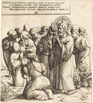 Resurrected Prints: The Raising of Lazarus, 1545. Creator: Augustin Hirschvogel