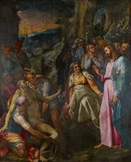 Images Dated 9th April 2021: Raising Of Lazarus, 1592. Creator: Girolamo Muziano