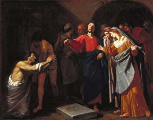 Neapolitan Prints: The Raising of Lazarus, about 1640. Creator: Andrea Vaccaro