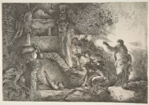 Raising of Lazarus, 1645-1650. Creator: Giovanni Benedetto Castiglione