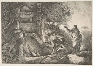 Raising Prints: Raising of Lazarus, 1645-1650. Creator: Giovanni Benedetto Castiglione