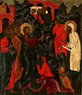 The Raising of Lazarus, 1660s. Artist: Russian icon