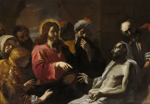 Apostle Prints: The raising of Lazarus, c.1665. Creator: Preti, Mattia (1613-1699)
