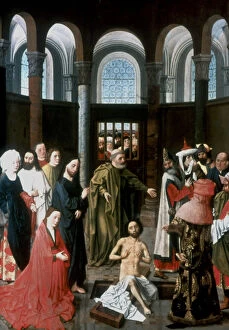 Shroud Gallery: The Raising of Lazarus, mid 15th century. Artist: Albert van Ouwater