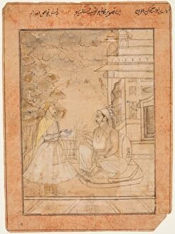 Bikaner Gallery: Raja Anup Singh (r. 1669-98) receives a courtier, c. 1690. Creator: Ruknuddin (Indian, active c)
