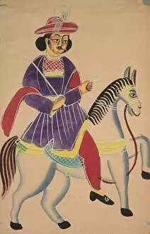 Black Ink Gallery: Raja Riding a Horse, 1800s. Creator: Unknown
