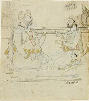 Size Collection: Two Rajput Noblemen with a Child, late 18th century. Creator: Unknown