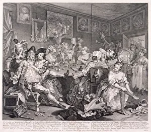 Service Industry Prints: A Rakes Progress, 1735, plate III of VIII. Artist: William Hogarth