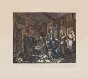 William 1697 1764 Prints: A Rakes Progress, Plate 1: The Young Heir Takes Possession Of The Misers Effects