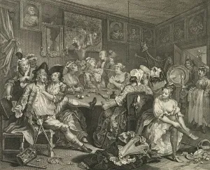 Etching And Engraving Prints: A rake's progress. Plate 3. The tavern scene, 1735. Creator: William Hogarth