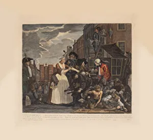William 1697 1764 Prints: A Rakes Progress, Plate 4: Arrested For Debt, ca 1735. Creator: Hogarth