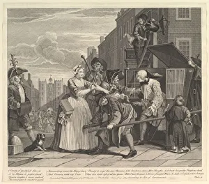 A Rakes Progress, Plate 4, June 25, 1735. Creator: William Hogarth
