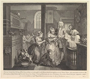 Bridegroom Gallery: A Rakes Progress, Plate 5, June 25, 1735. Creator: William Hogarth