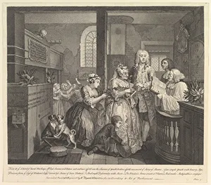 Morality Collection: A Rakes Progress, Plate 5, June 25, 1735. Creator: William Hogarth