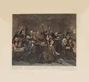 Images Dated 30th September 2021: A Rakes Progress, Plate 6: Scene In A Gaming House, ca 1735