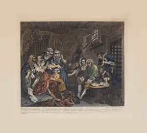 William 1697 1764 Prints: A Rakes Progress, Plate 7: The Prison Scene, ca 1735. Creator: Hogarth