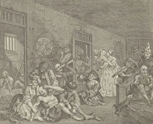 Bethlehem Hospital Gallery: A Rakes Progress, Plate 8, ca. 1800. Creator: Dent