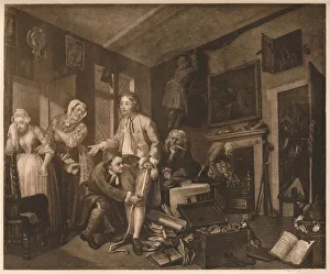 Tailoring Prints: A Rakes Progress; scene I, 1735. Artist: William Hogarth